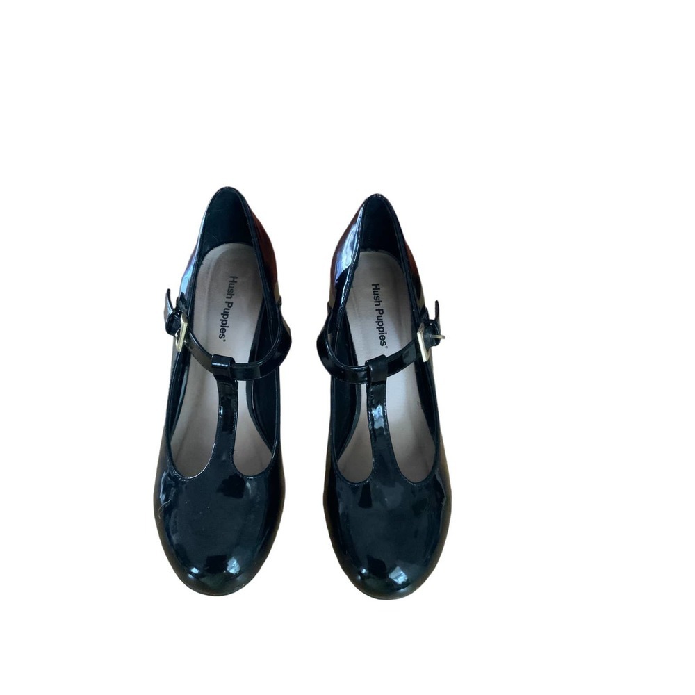Mary Jane Hush Puppies  Patton, leather, Black Block Heels Size 7.5 Preowned - Picture 4 of 8